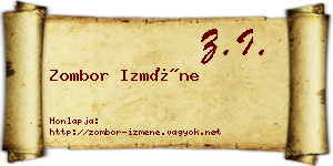 Zombor Izméne névjegykártya
